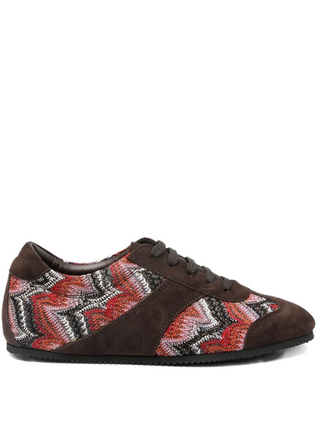  Missoni Patterned Suede Trainers - Brown 