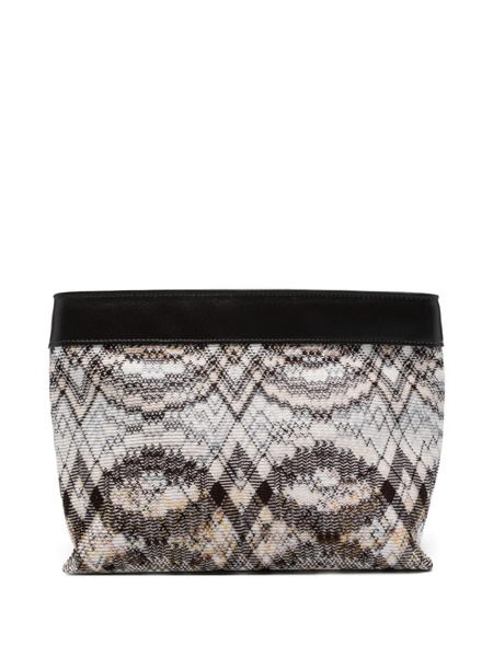  Missoni Patterned Trim Shoulder Bag - Brown 