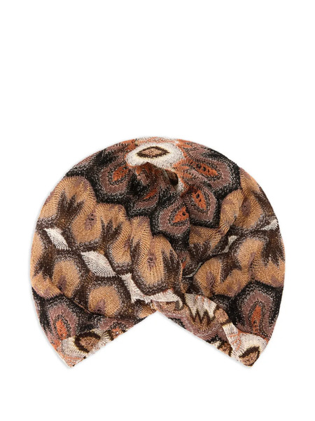  Missoni Patterned Turban - Brown 