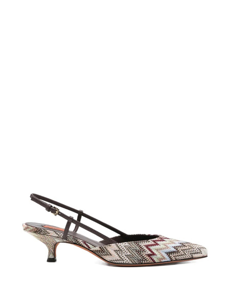  Missoni Point-toe Slingback Pumps - Neutrals 