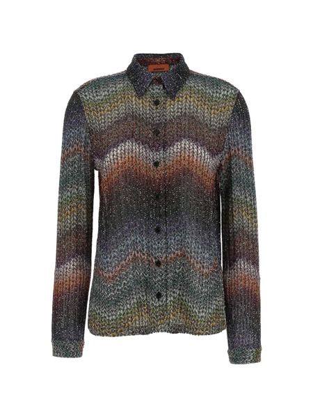  Missoni Sequin Zigzag Shirt - Grey 