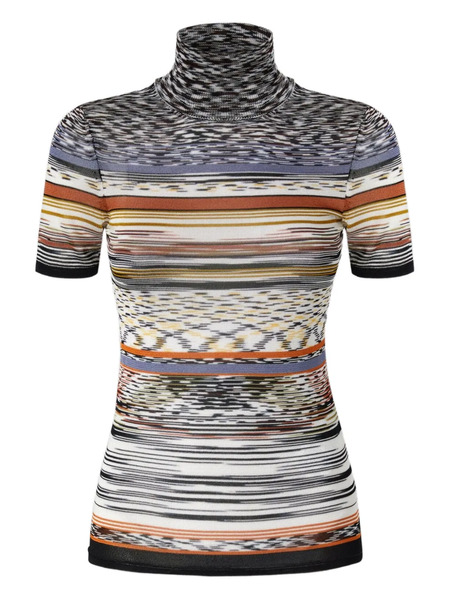  Missoni Stripe-pattern Turtleneck Top - Black 