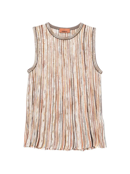  Missoni Striped Embellished Top - Neutrals 