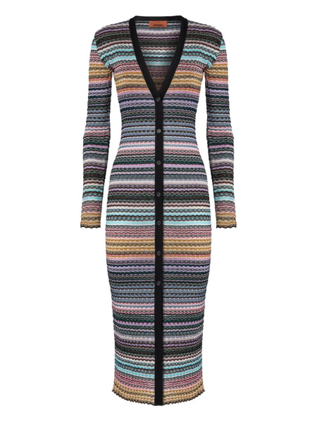  Missoni Striped-pattern Buttoned Cardigan - Blue 