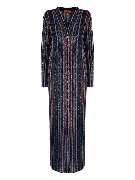  Missoni Striped-pattern Sequin-embellishment Cardigan - Blue 