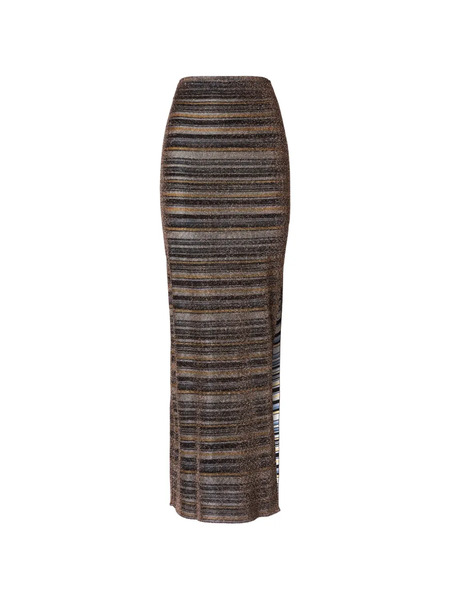  Missoni Striped Split Skirt - Brown 