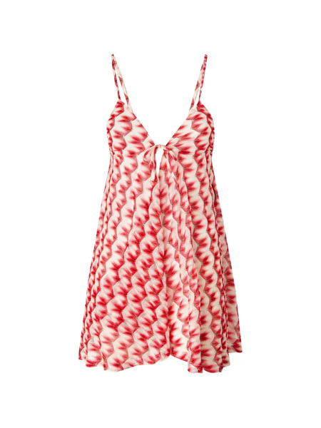  Missoni Tie-front Graphic Beach Jumpsuit - Red 
