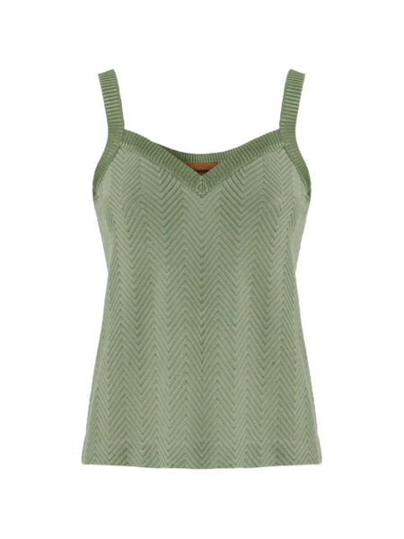  Missoni V-neck Chevron-pattern Tank Top - Green 