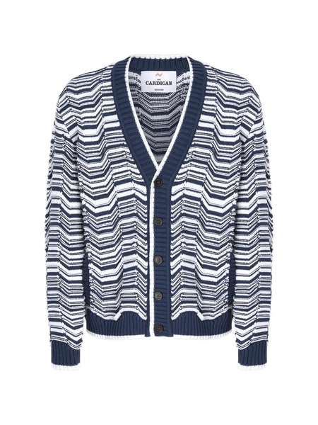  Missoni V-neck Striped-pattern Cardigan - Blue 