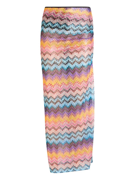  Missoni Zig-zag Pattern Lace Maxi Skirt - Yellow 