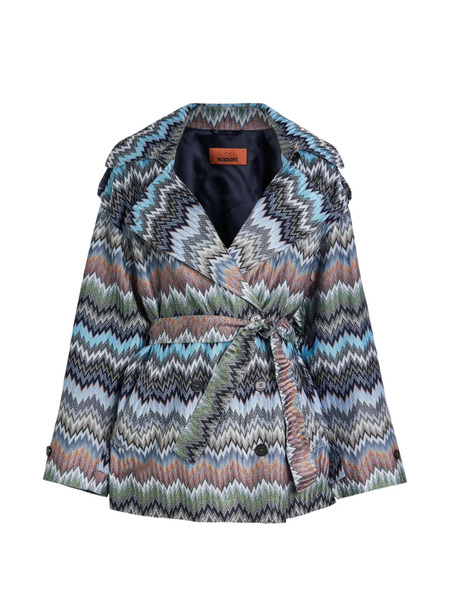  Missoni Zigzag Belted Jacket - Blue 
