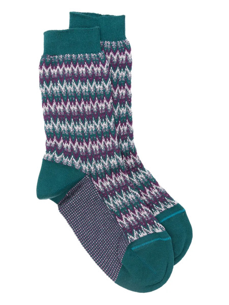  Missoni Zigzag Crew Socks - Green 