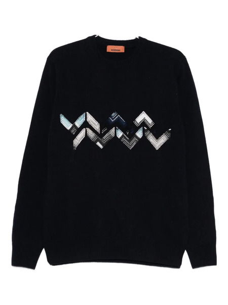  Missoni Zigzag-detail Wool Sweater - Blue 