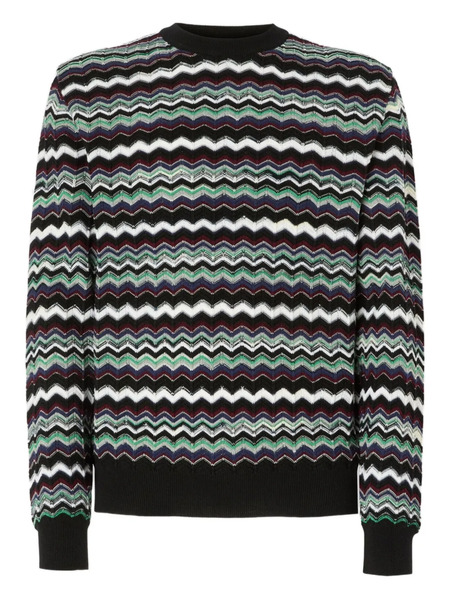  Missoni Zigzag-pattern Crew-neck Sweater - Blue 
