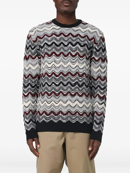  Missoni Zigzag-pattern Crew-neck Sweater - Grey 