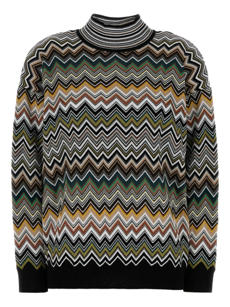  Missoni Zigzag-pattern High-neck Sweater - Brown 