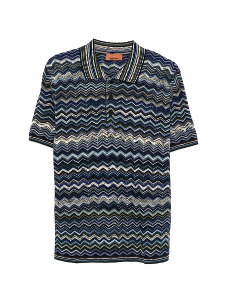  Missoni Zigzag-pattern Polo Shirt - Blue 
