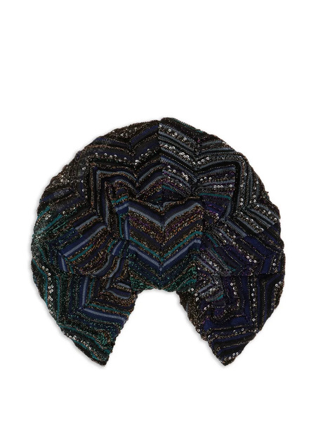  Missoni Zigzag-pattern Sequin-embelishment Hat - Blue 
