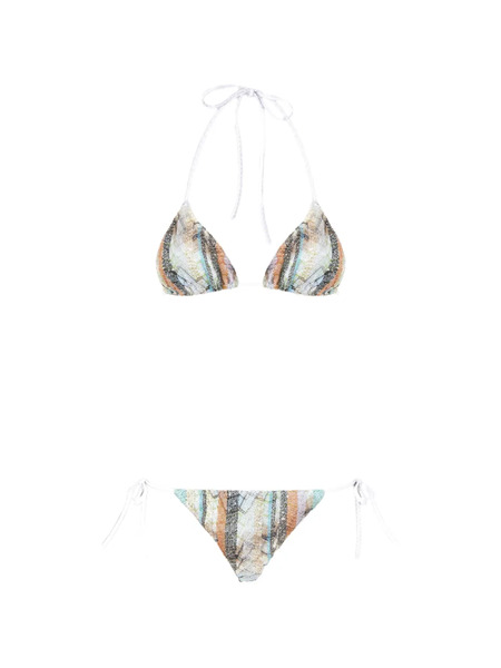  Missoni Zigzag Pattern Sequins-detail Bikini Set - White 