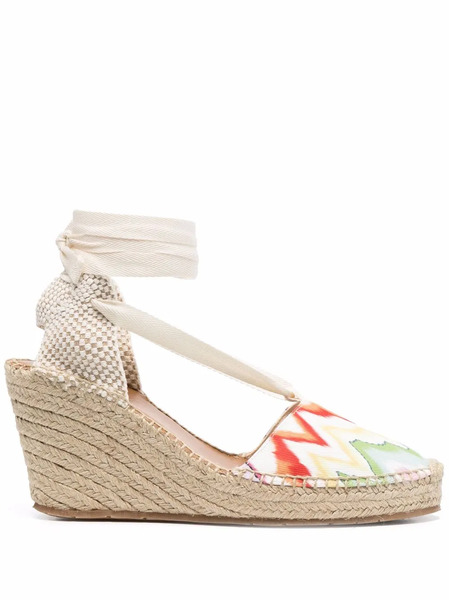  Missoni Zigzag-print Wedge Espadrilles - Neutrals 