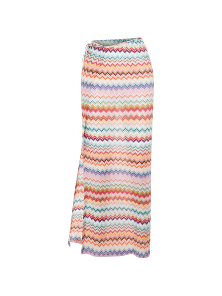  Missoni Zigzag Tie Maxi Skirt - Neutrals 