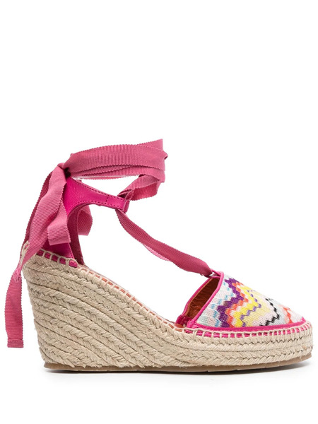  Missoni Zigzag-woven Wedge Espadrilles - Pink 