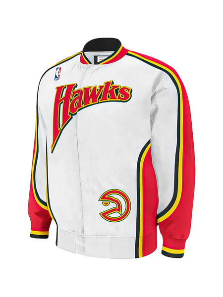 Mitchell & Ness 1992-1993 Atlanta Hawks Bomber Jacket - White 