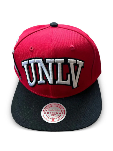  Mitchell & Ness Jumbotron Flat Brim Hat - Red 