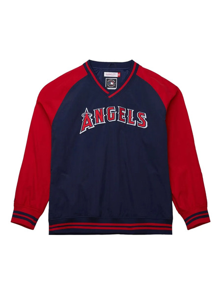  Mitchell & Ness X Mlb Los Angeles Angels V-neck Pullover - Blue 