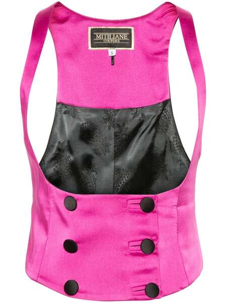  Mitiliane Couture Double-breasted Underbust Vest - Pink 