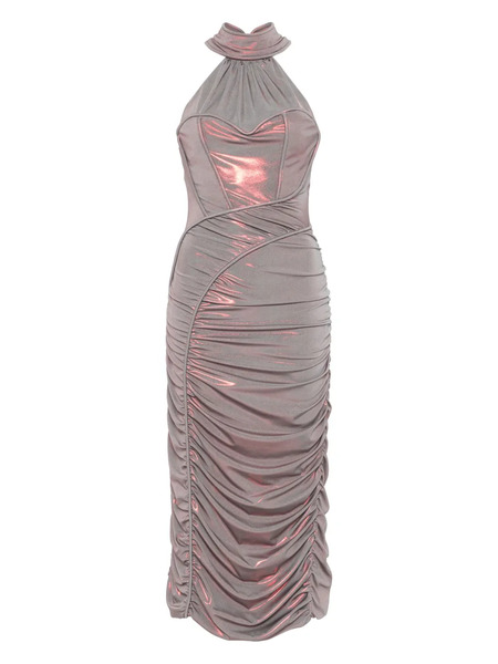  Mitiliane Couture Draped Midi Dress - Grey 