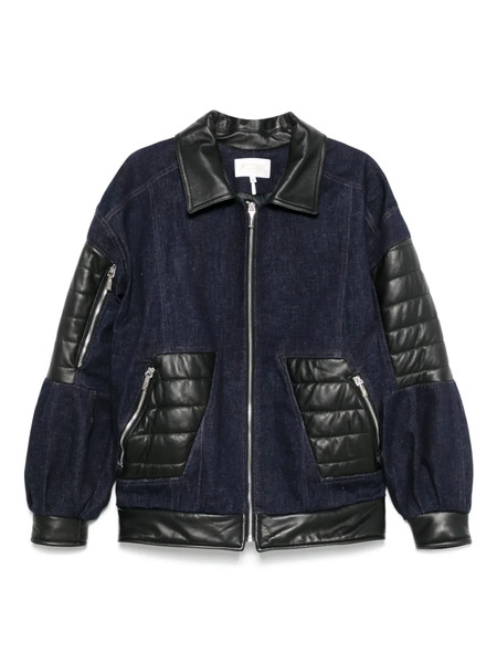  Mitiliane Couture Leather-insert Denim Jacket - Blue 