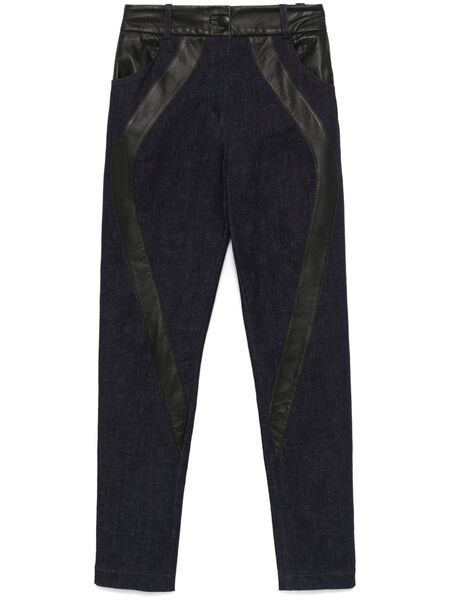 Mitiliane Couture Leather-inserts Jeans - Blue 
