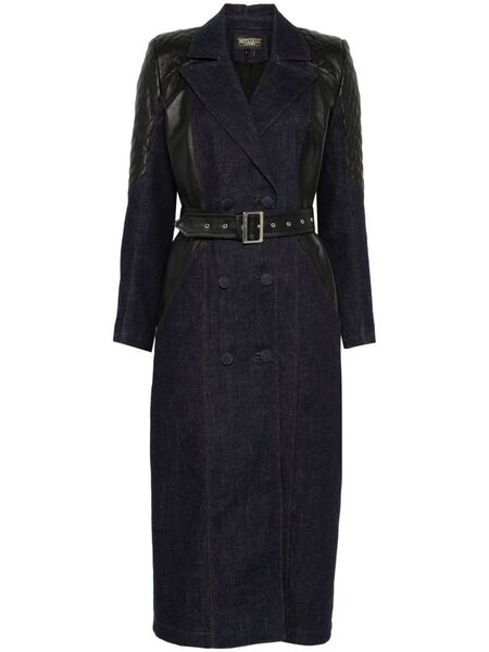  Mitiliane Couture Leather-inserts Trench Cot - Black 
