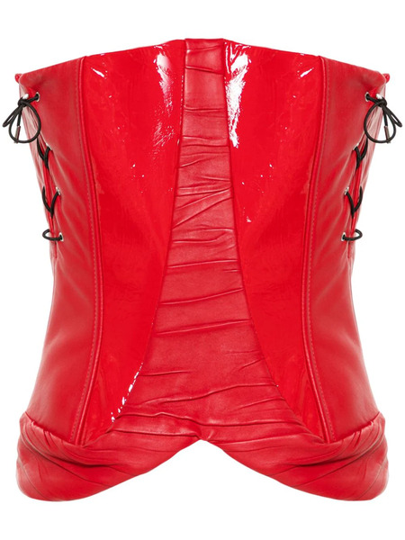  Mitiliane Couture Leather Patent-inserts Corset - Red 