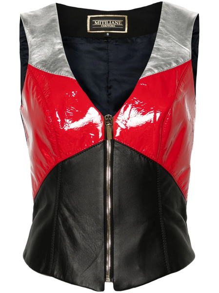  Mitiliane Couture Leather Waistcoat - Black 