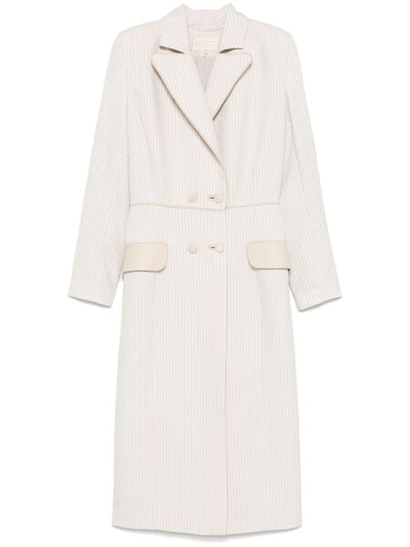  Mitiliane Couture Pinstriped Trench Coat - Neutrals 