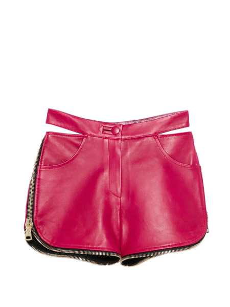  Mitiliane Couture Side-zip Leather Shorts - Pink 