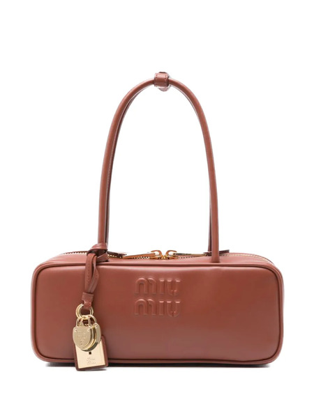  Miu Miu Beau Leather Tote Bag - Brown 