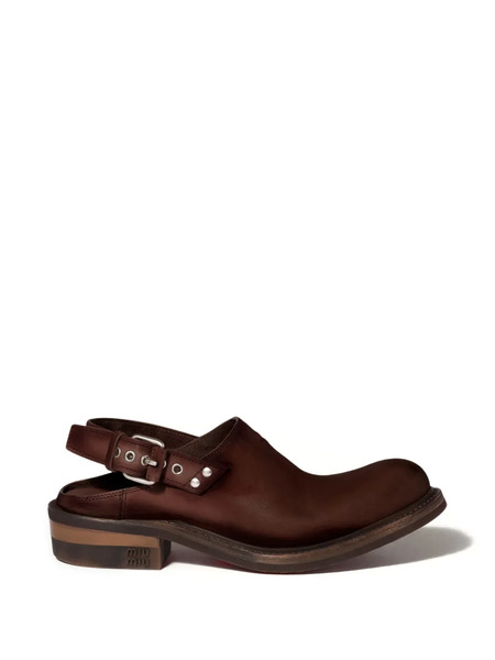  Miu Miu Buckle Mules - Brown 