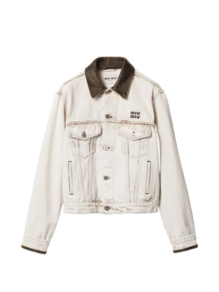  Miu Miu Button Cotton Jacket - White 