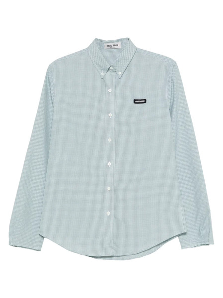  Miu Miu Check-pattern Buttoned Shirt - Green 