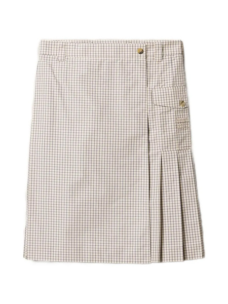  Miu Miu Check-pattern Midi Skirt - Neutrals 