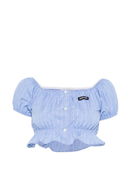  Miu Miu Checked Shirt - Blue 