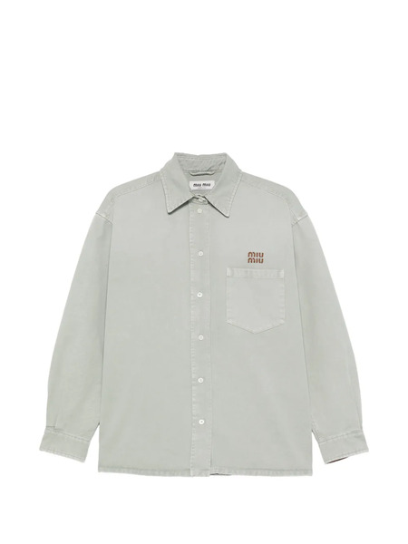  Miu Miu Chest-pocket Overshirt - Green 