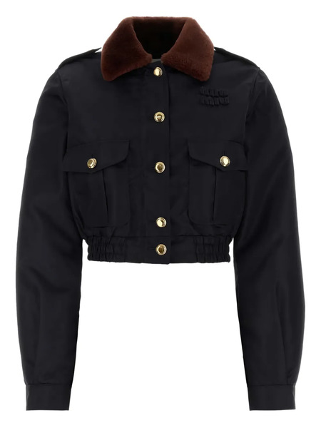  Miu Miu Cropped Jacket - Blue 