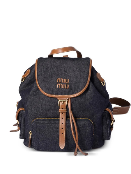  Miu Miu Denim Backpack - Blue 