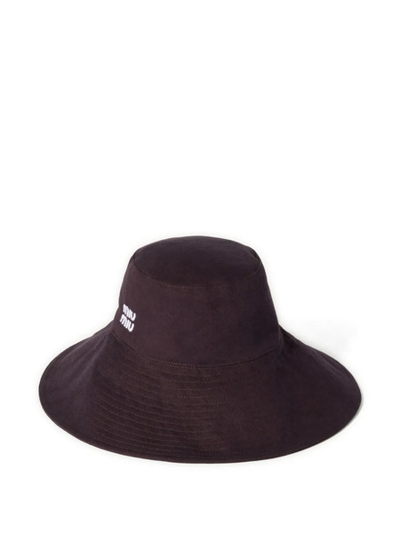  Miu Miu Denim Bucket Hat - Purple 