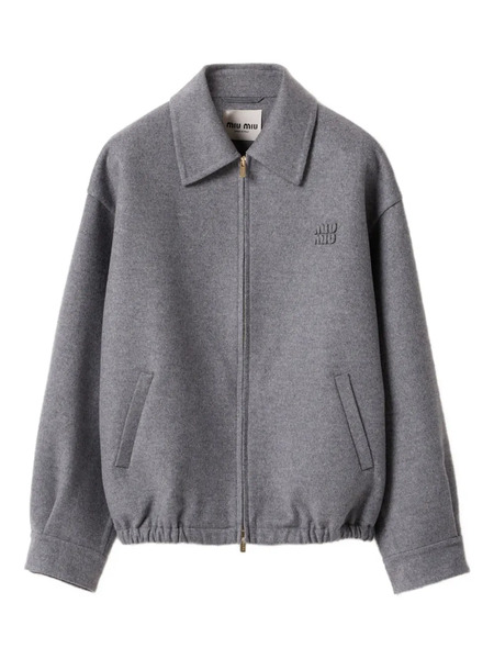  Miu Miu Double Cashmere Blouson Jacket - Grey 