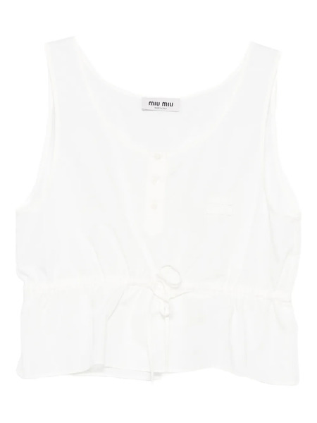  Miu Miu Drawstring Top - White 